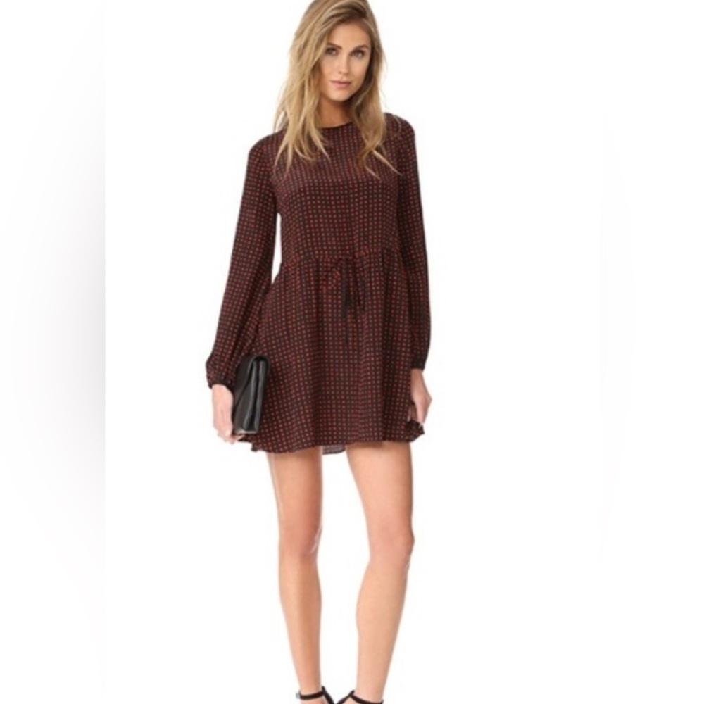 Diane Von Furstenberg Size 2 • Ferma Black Red Dot Silk Mini Dress.